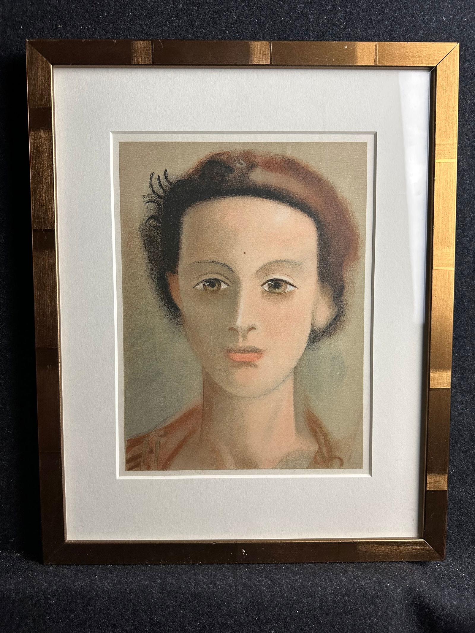 Andre Derain, original lithograph: Artist: Andre Derain (French, 1880-1954) Title: Head of a Woman Year: 1939 Medium: original lithograph Image Size: 9.5 x 7.0 inches Frame Size: 15.0 x 12.0 inches Catalog reference: <