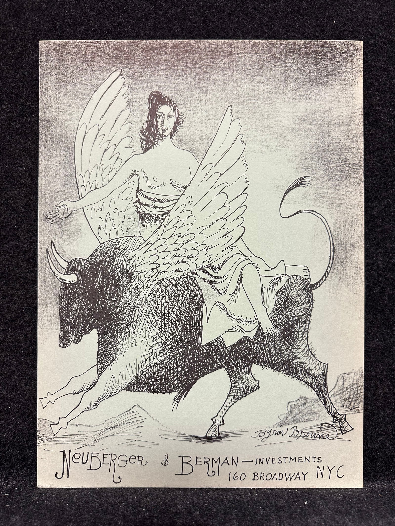 Byron Browne, signed in the plate original lithograph: Artist: Byron Browne (American, 1907-1961) Title: Webb & Knapp Inc. Year: 1957 Medium: original lithograph Image Size: 12.0 x 8.7 inches Sheet Size: 12.0 x 8.7 inches Catalog referenc