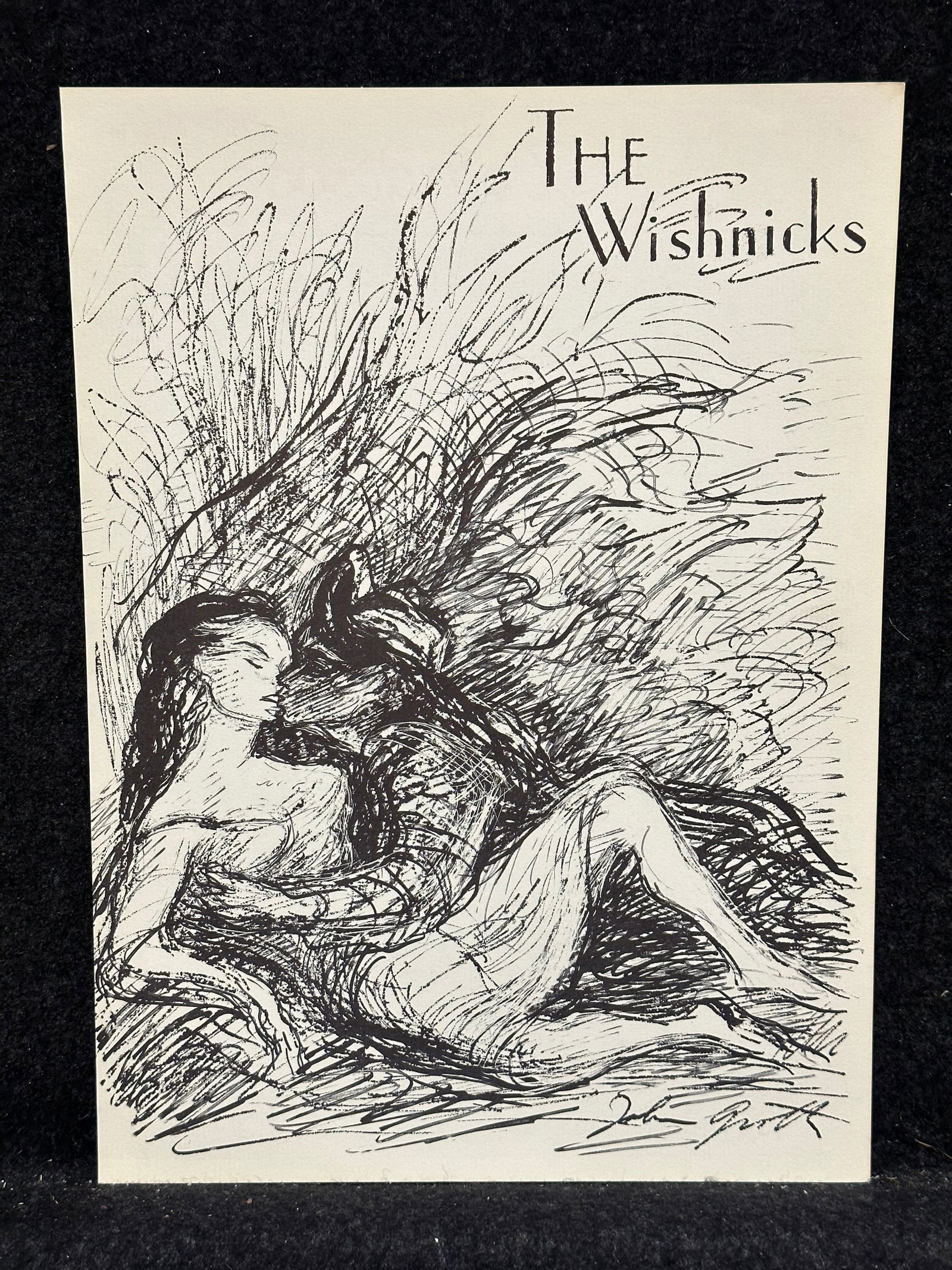 John Groth, original lithograph: Artist: John Groth (American, 1908-1988) Title: The Wishnicks Year: 1957 Medium: original lithograph Image Size: 12 x 8.8 inches Sheet Size: 12 x 8.8 inches Catalog reference: n/a