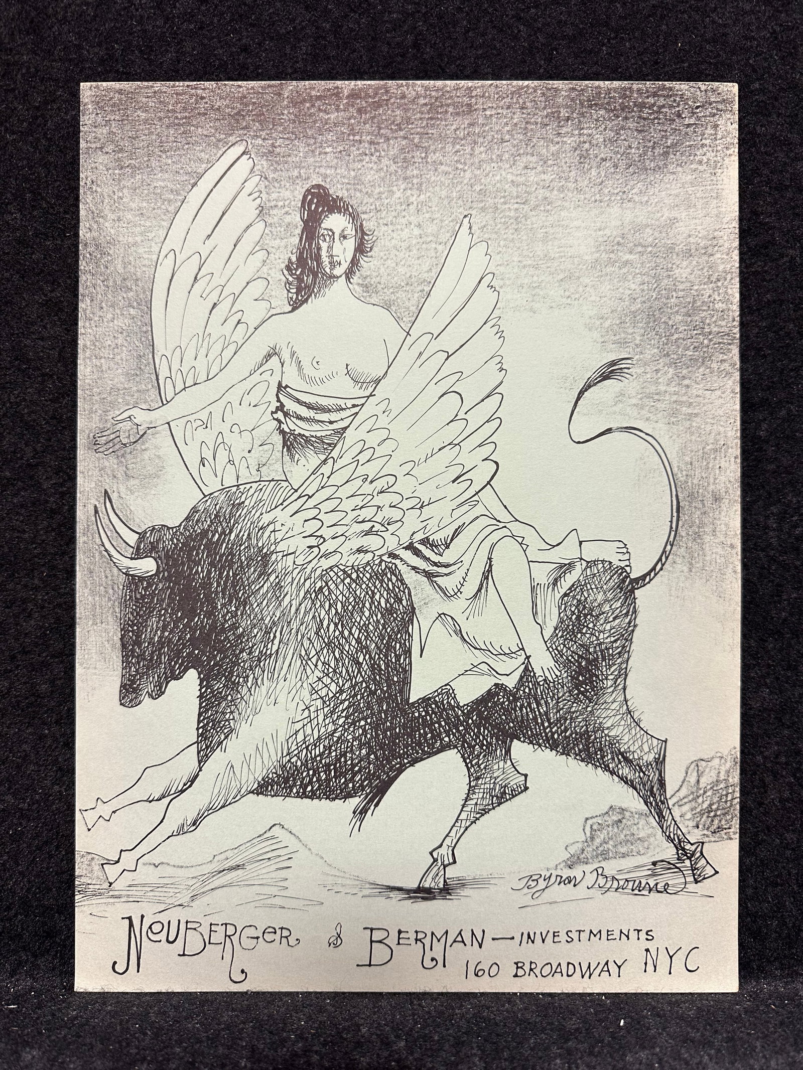 Byron Browne, signed in the plate original lithograph: Artist: Byron Browne (American, 1907-1961) Title: Webb & Knapp Inc. Year: 1957 Medium: original lithograph Image Size: 12.0 x 8.7 inches Sheet Size: 12.0 x 8.7 inches Catalog referenc