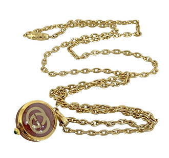 Gucci Clock Pendant Necklace: Chain measures 30-1/2" Long. Shipping Domestic $10 + Insurance.