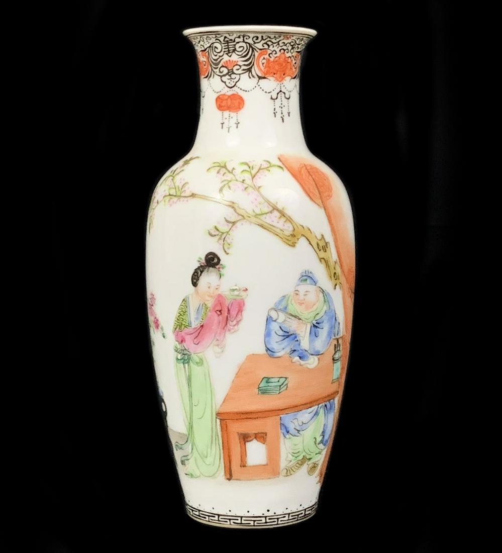 Chinese Hand Painted Eggshell Porcelain Bud Vase (1 of 1)