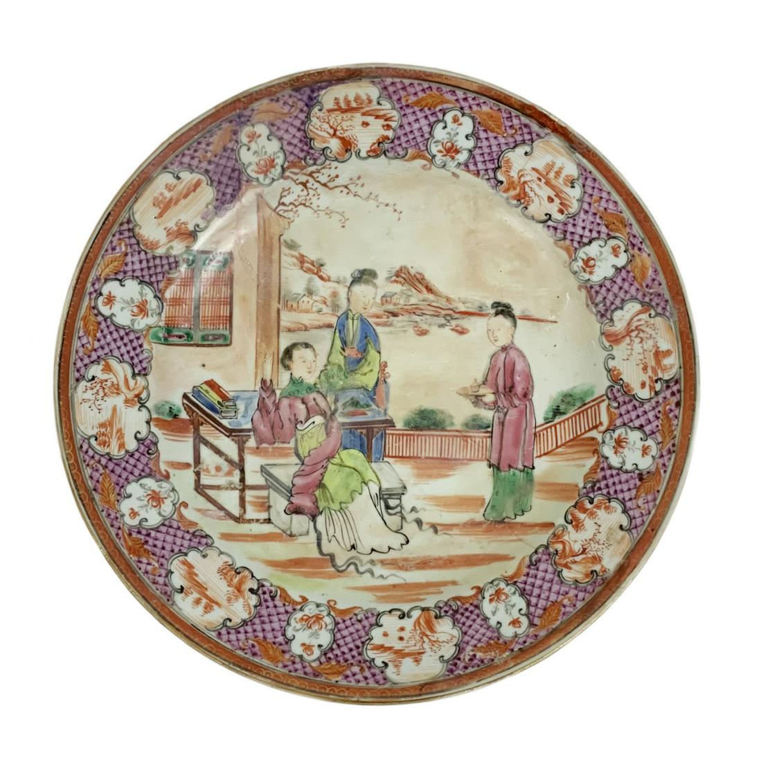Chinese Famille Verte Hand Painted Porcelain Plate (1 of 1)
