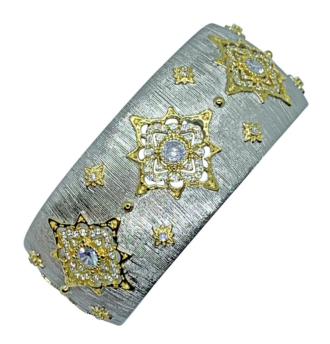 Sterling Silver & White Sapphire Bangle Bracelet (1 of 2)