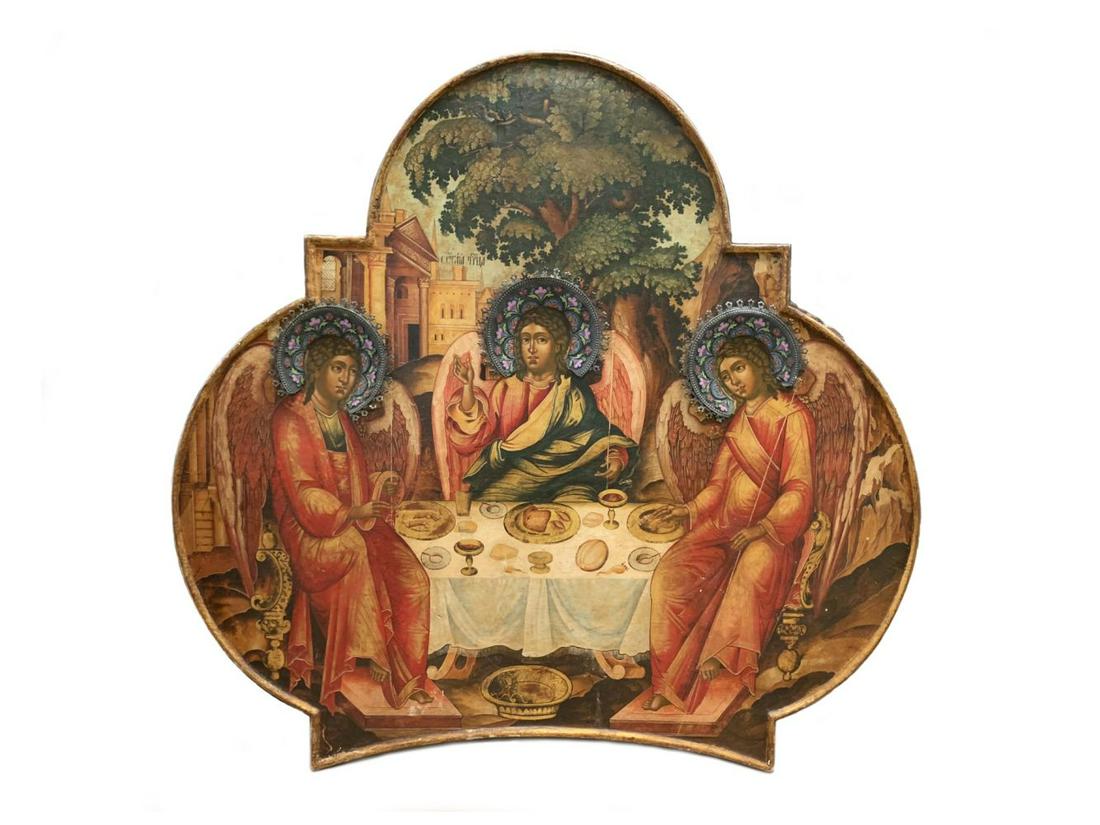 Monumental Russian Hand Painted Enameled Icon (1 of 6)