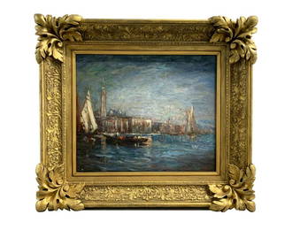 Felix Ziem Seascape Oil Painting on Canvas