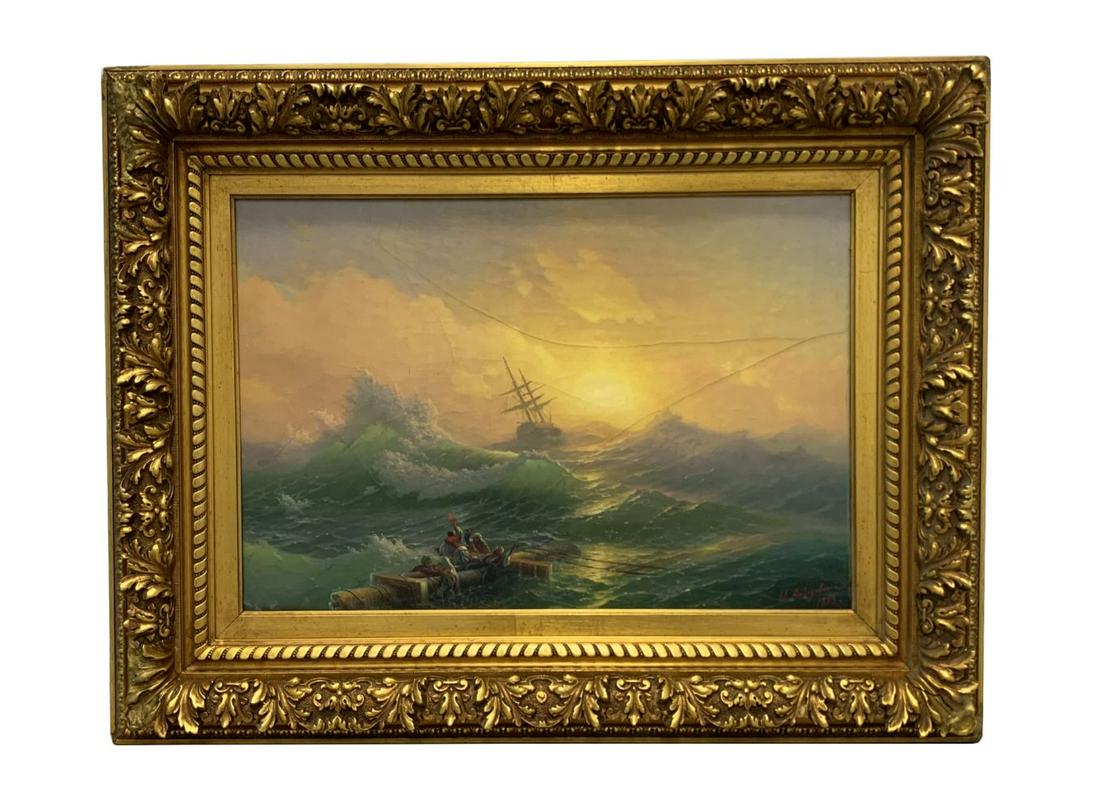 Attrib. Ivan Aivazovsky Seascape Oil Painting (1 of 13)