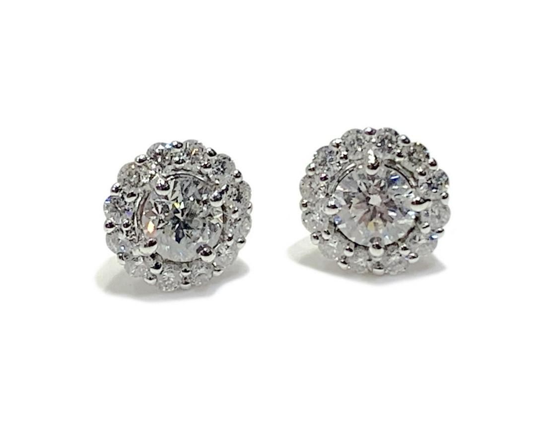 Pair of 18K White Gold & 3.25ctw Diamond Earrings (1 of 1)