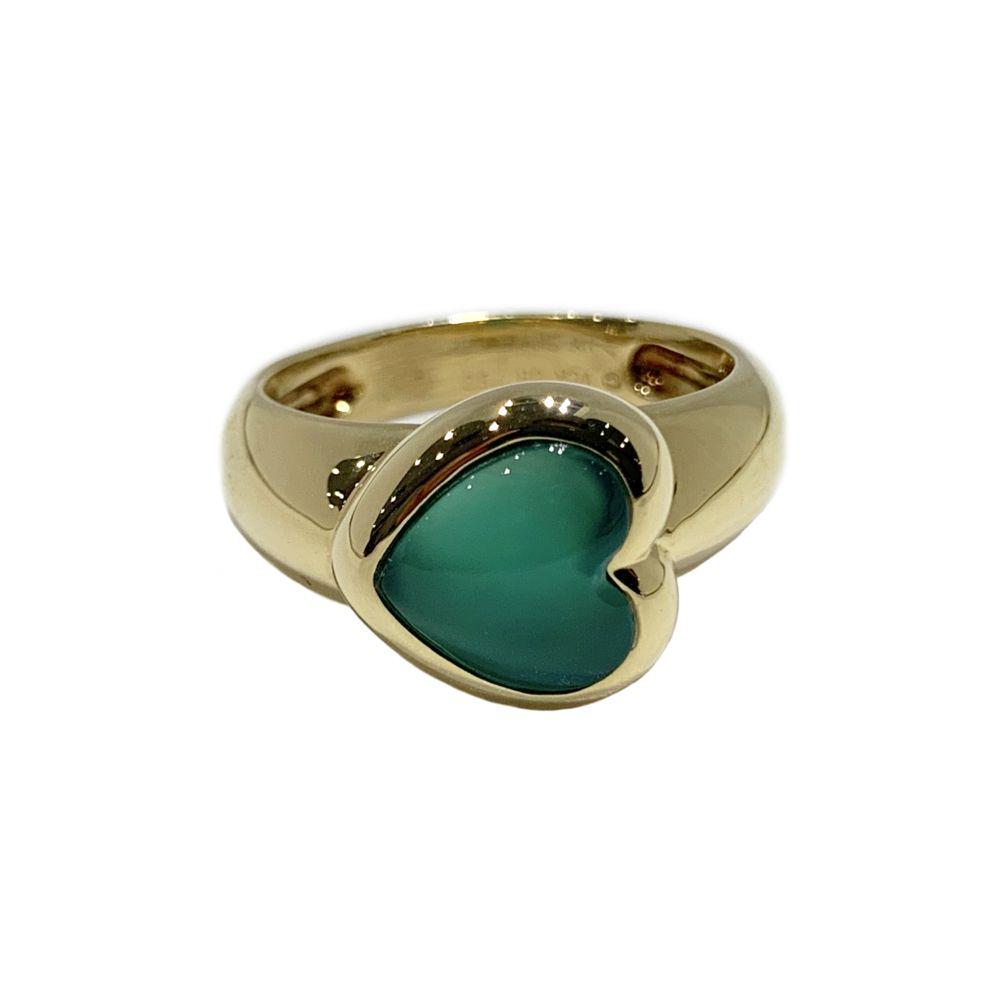 Van Cleef & Arpels 18K Gold Jade Heart Ring (1 of 5)