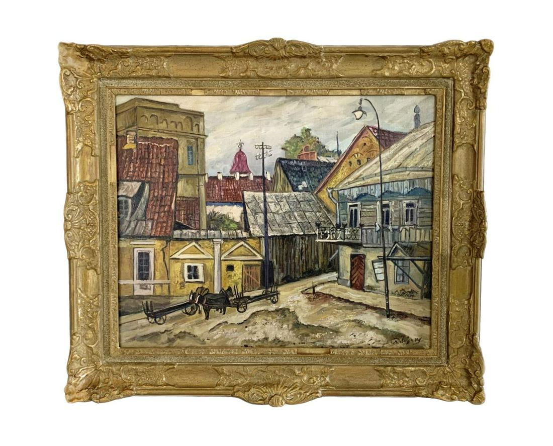 Mstislav Dobuzhinski Town Scene Oil Painting (1 of 10)