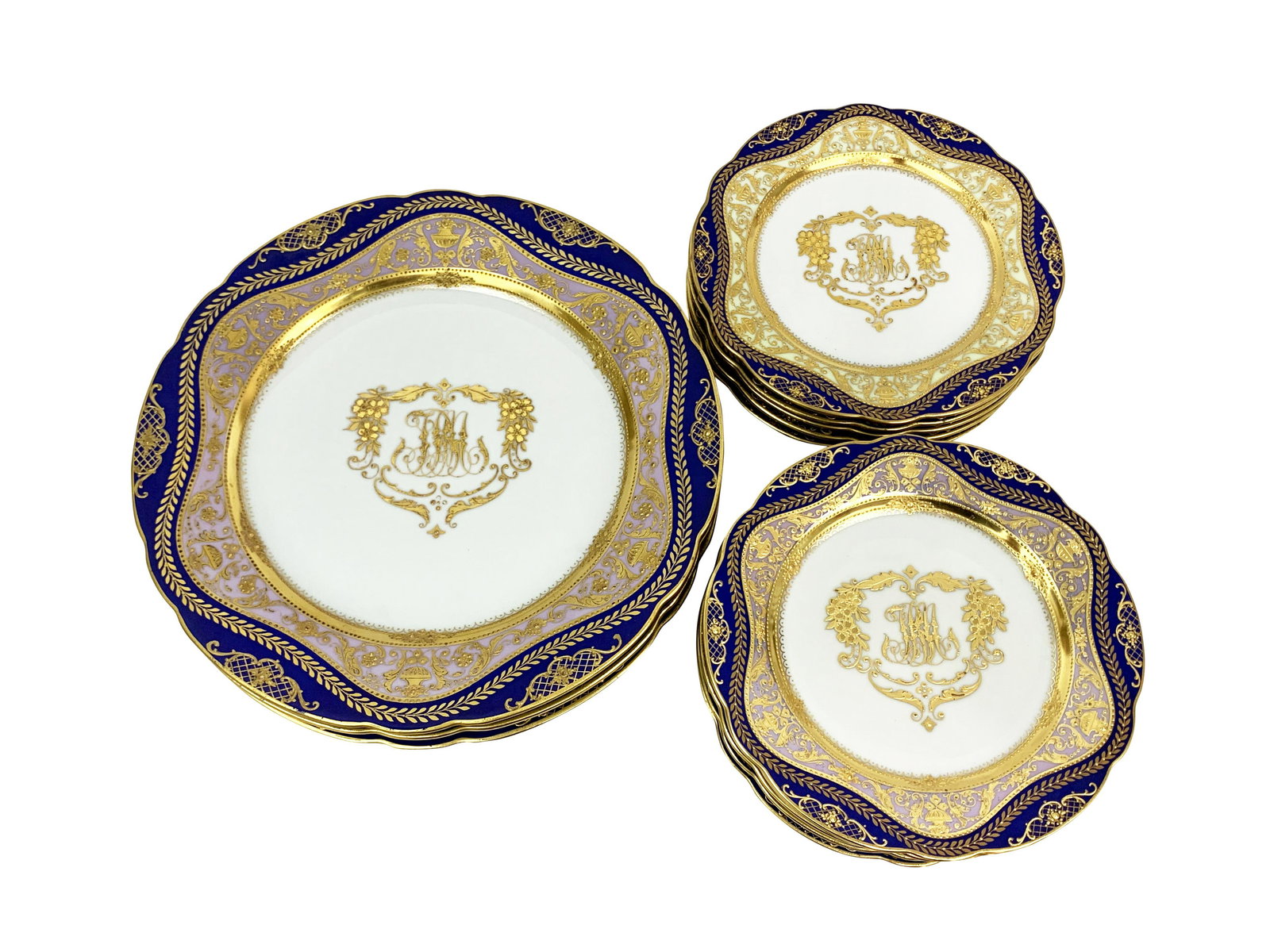 Dresden German Cobalt Gold Trim Dish Set (1 of 7)