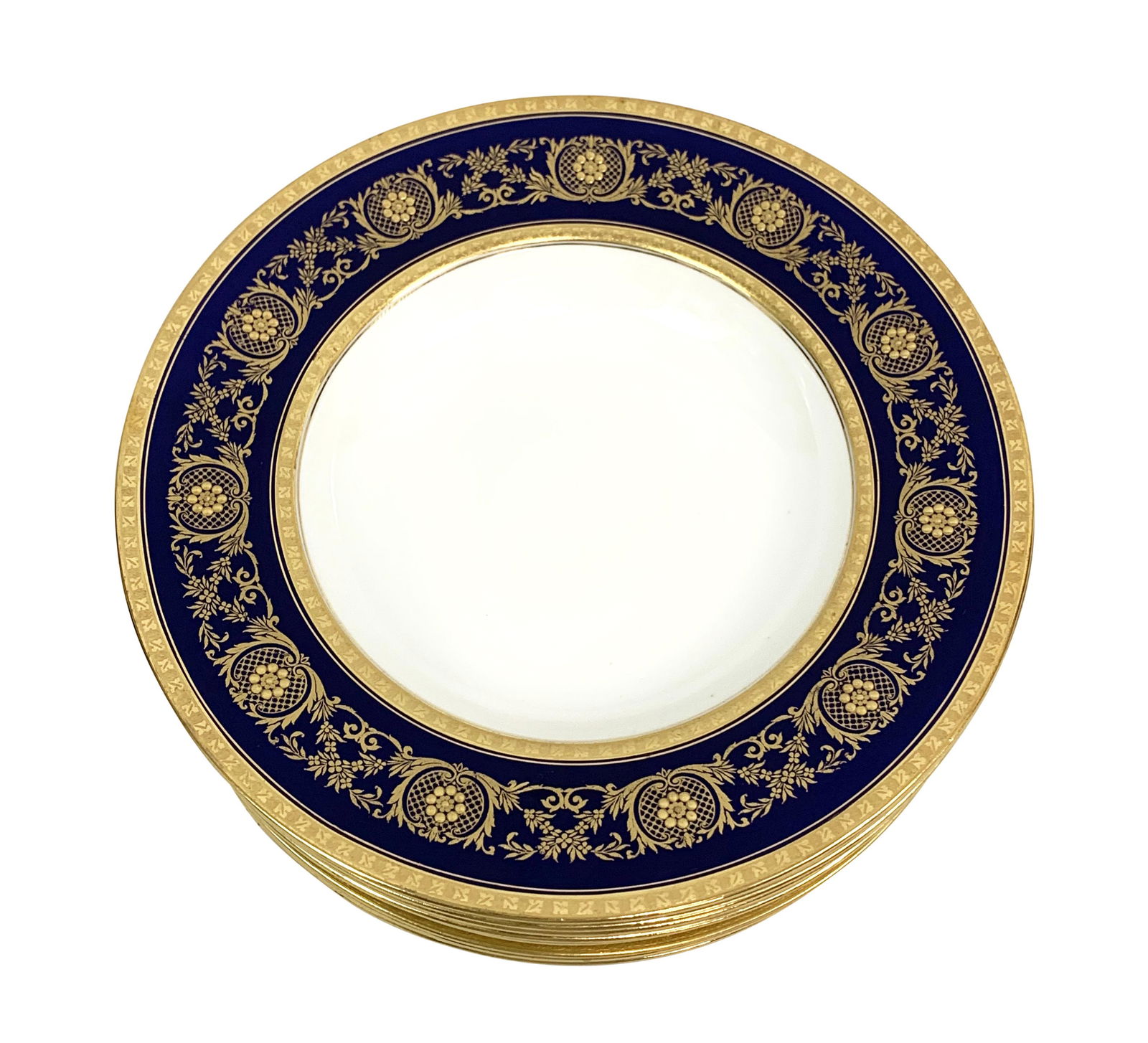 Minton Ovington English Cobalt Gold Soup Bowls Mar 03, 2020 Napoleon's Fine Art in FL
