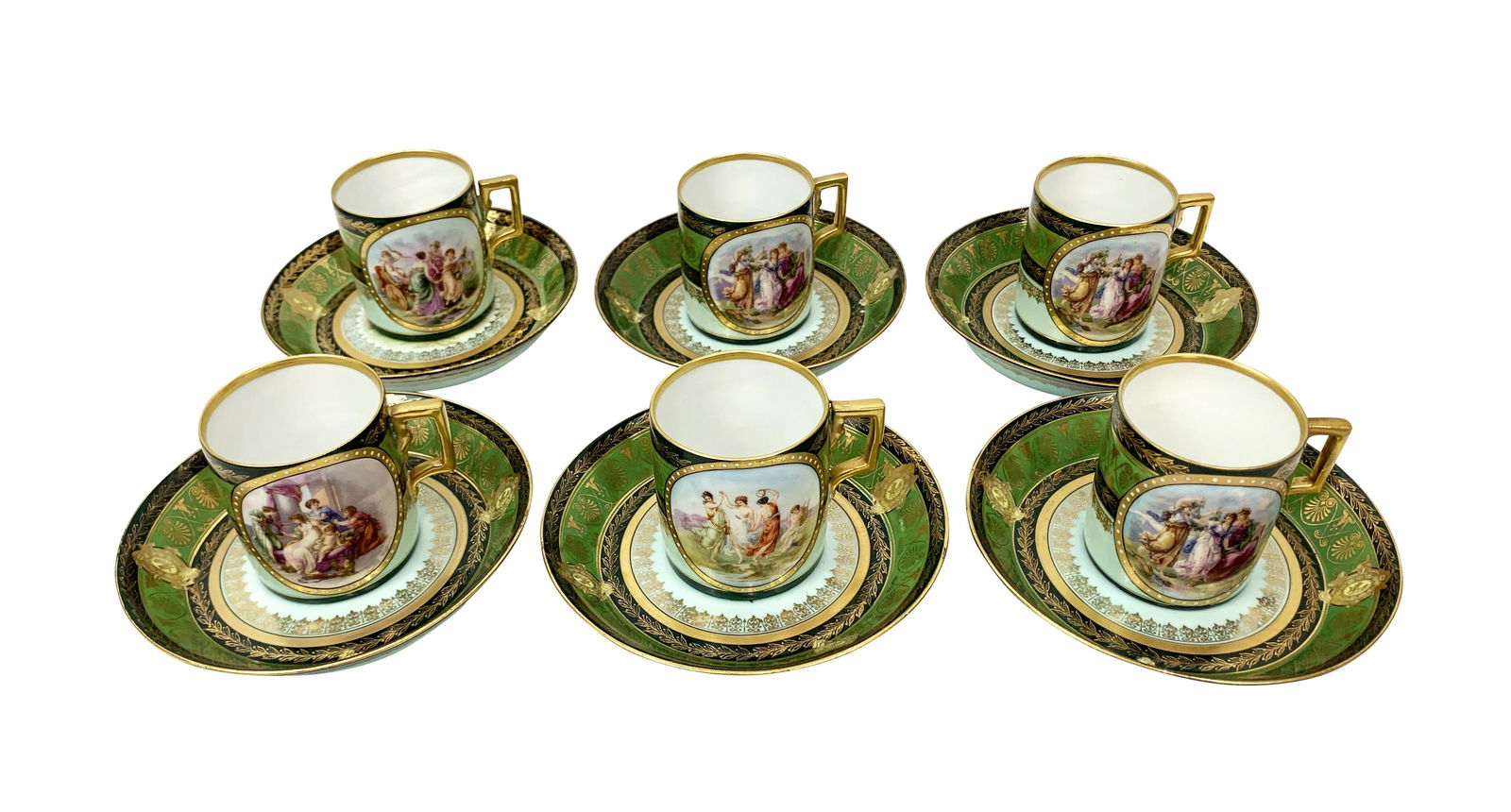 Service For Six Royal Vienna Teacups & Saucers (1 of 11)