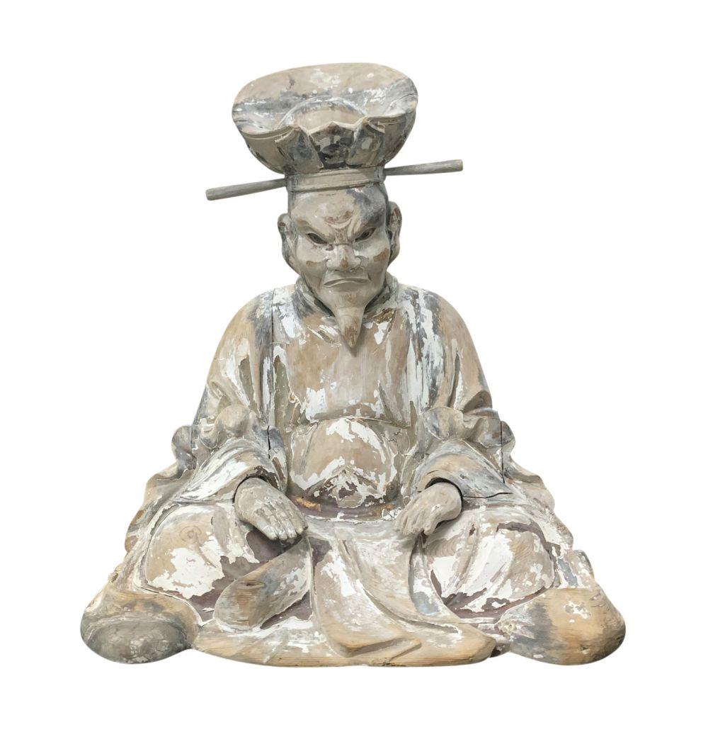 Antique 18th C. Japanese Signed Seated Warrior (1 of 9)