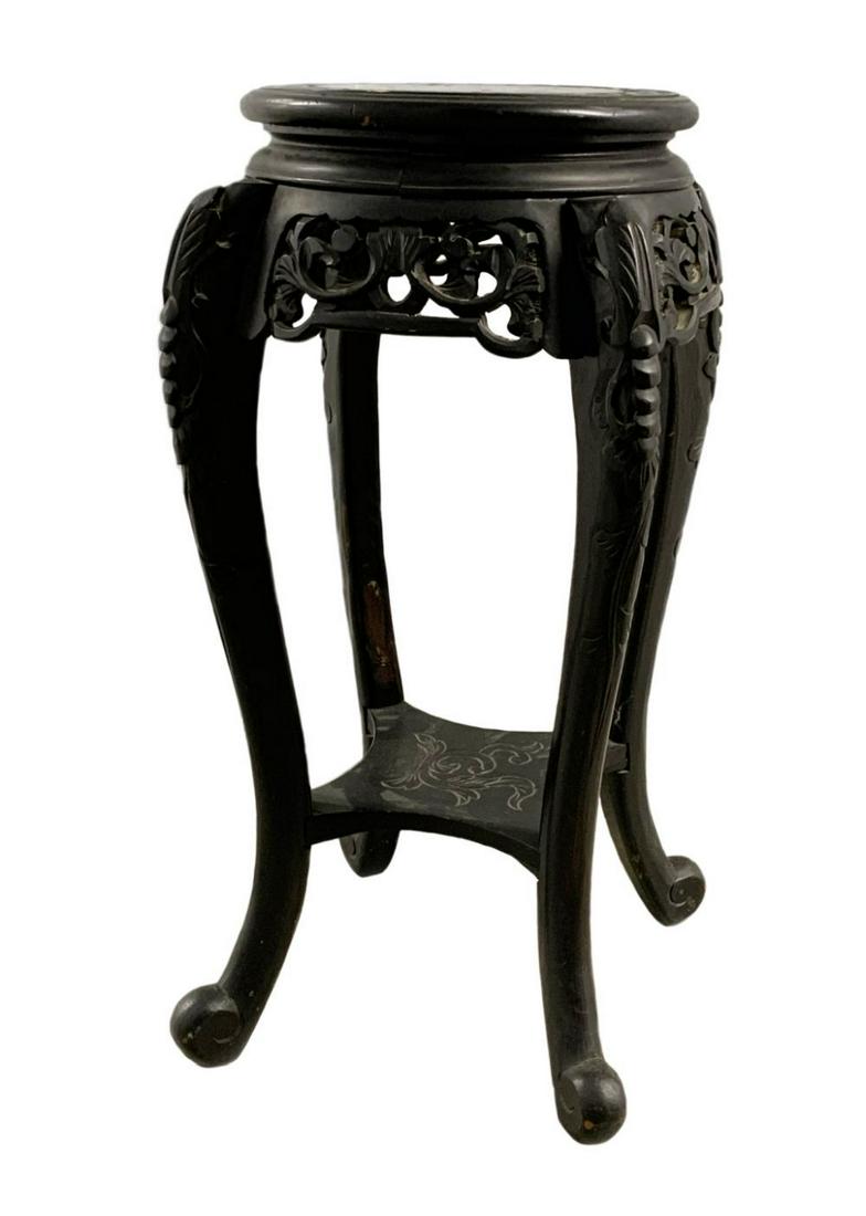 Japanese Iron Red Dragon Wood Pedestal (1 of 4)