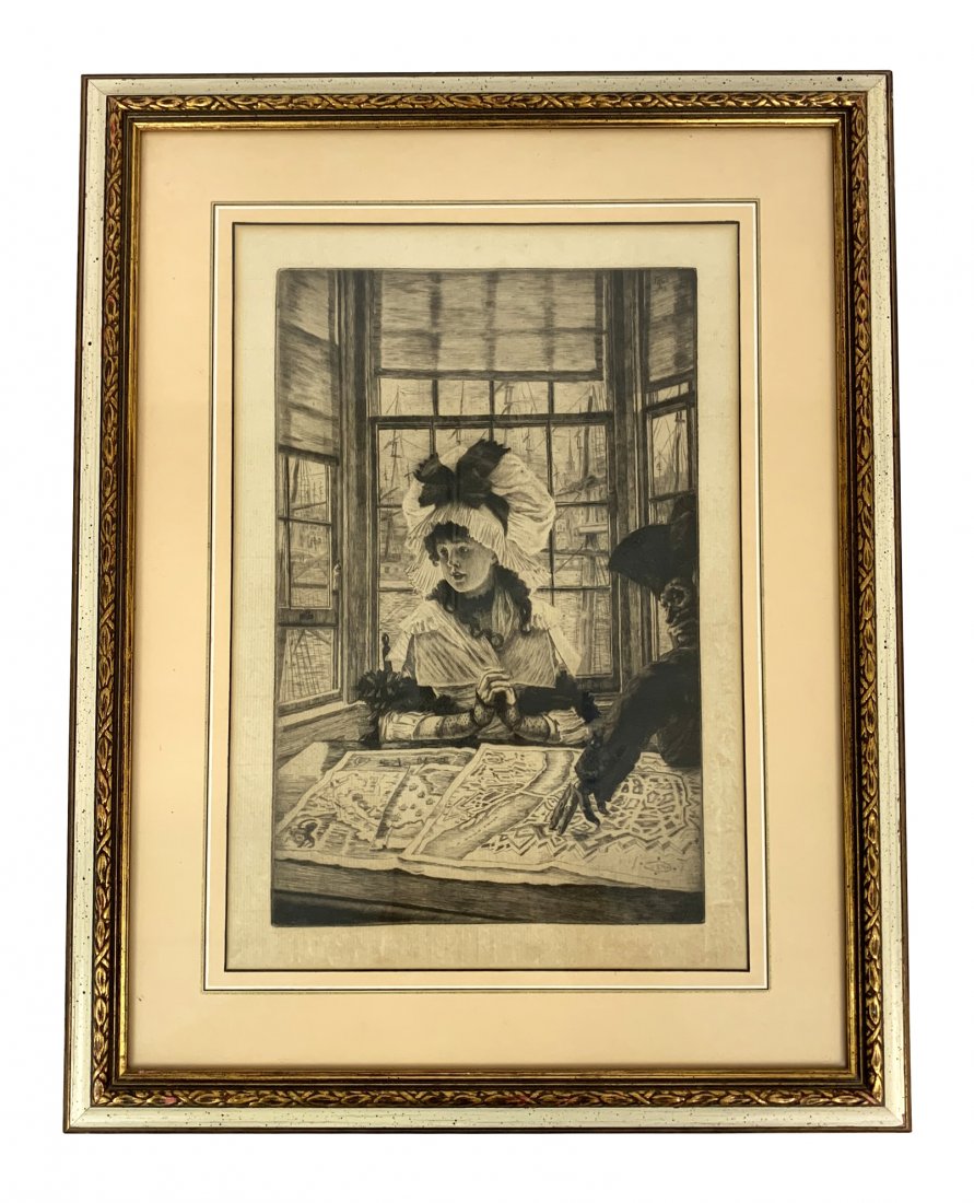 James J. Tissot Original English Dry Point Etching (1 of 3)