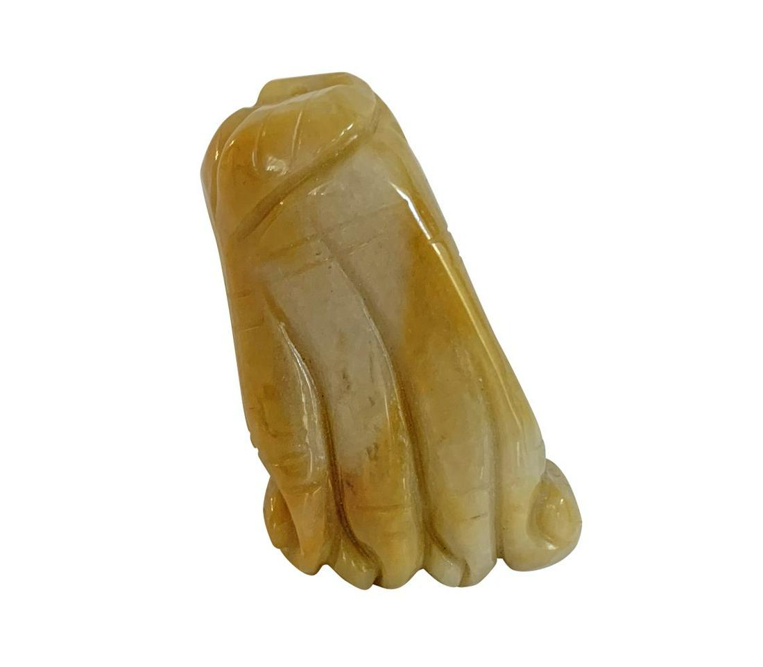 Chinese Carved Jade Buddha Palm Toggle Pendant (1 of 3)