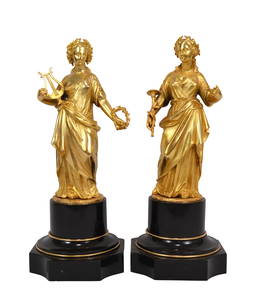 Antique French Gilt Bronze Figural Sculptures