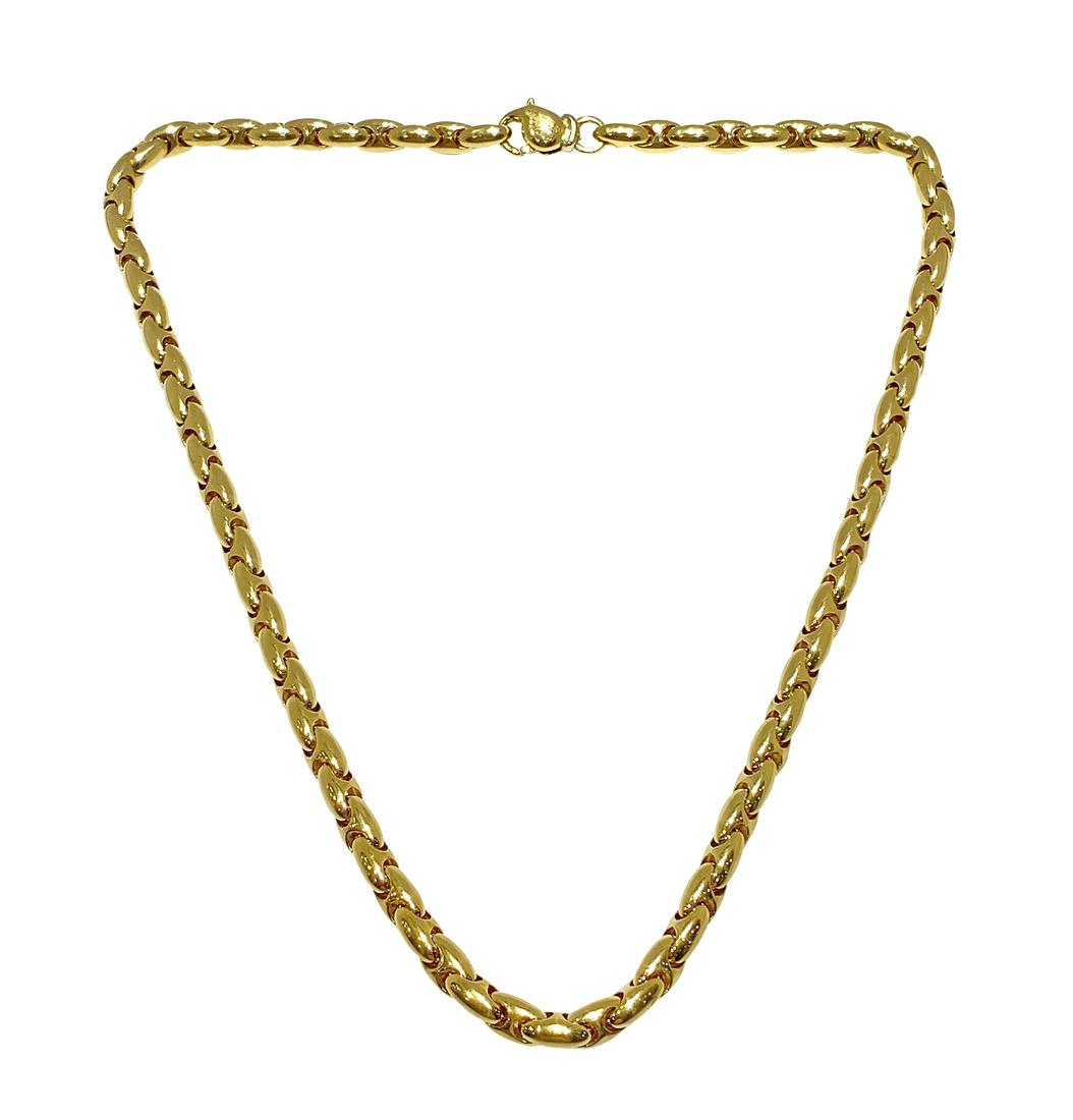 Chimento 18K Gold Sleek Chain Necklace: Marked: "Chimento 750". Measures: 18" Long. Total Weight: 42 grams. Domestic U.S. Shipping $15 + Insurance.