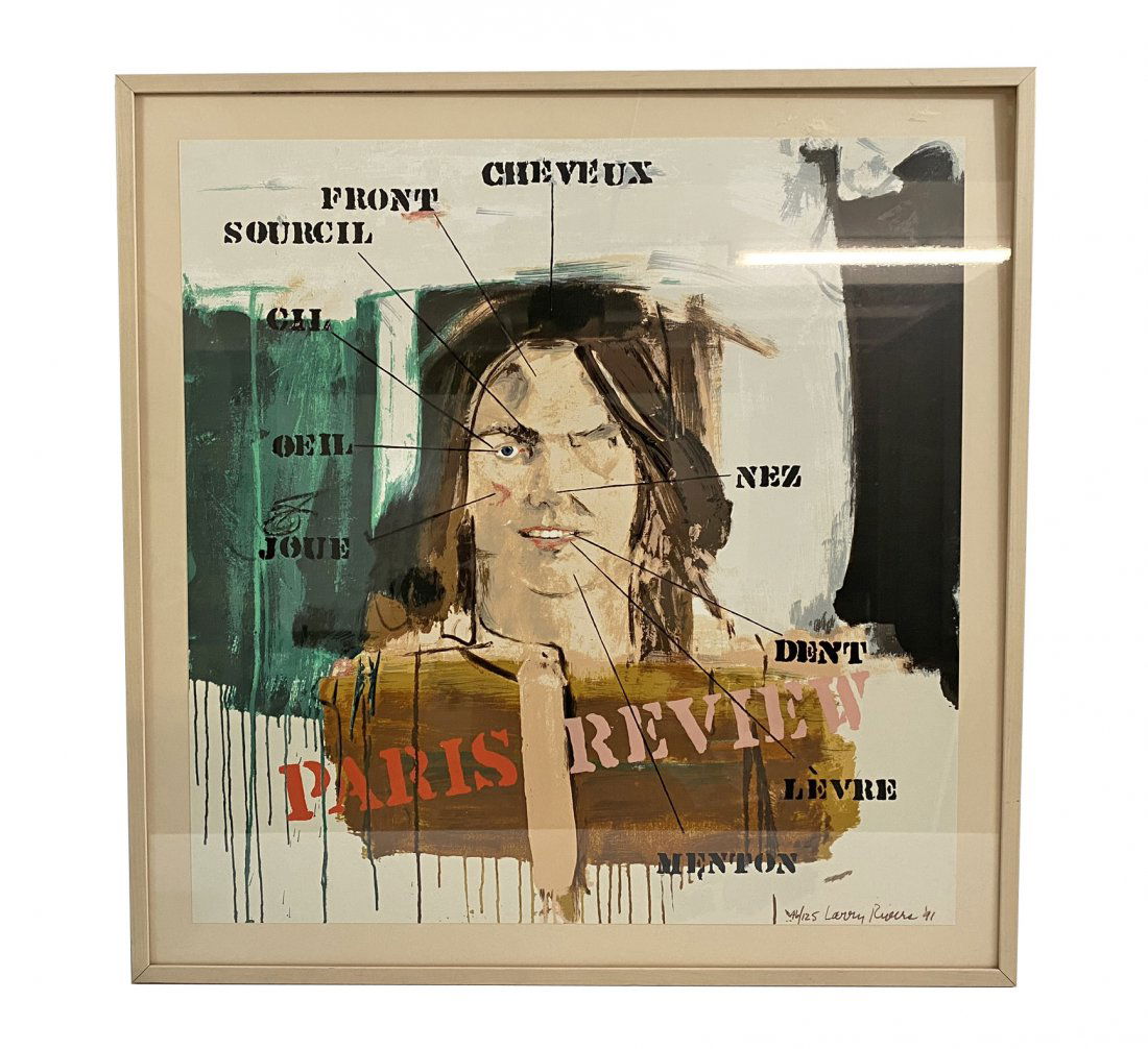 Larry Rivers "Paris Review" Screenprint In Colors: Larry Rivers (American: 1923 - 2002) Untitled screenprint in colors on wove paper published as an edition for The Paris Review, New York. Hand signed and dated in crayon to lower right. Edition: 46/12