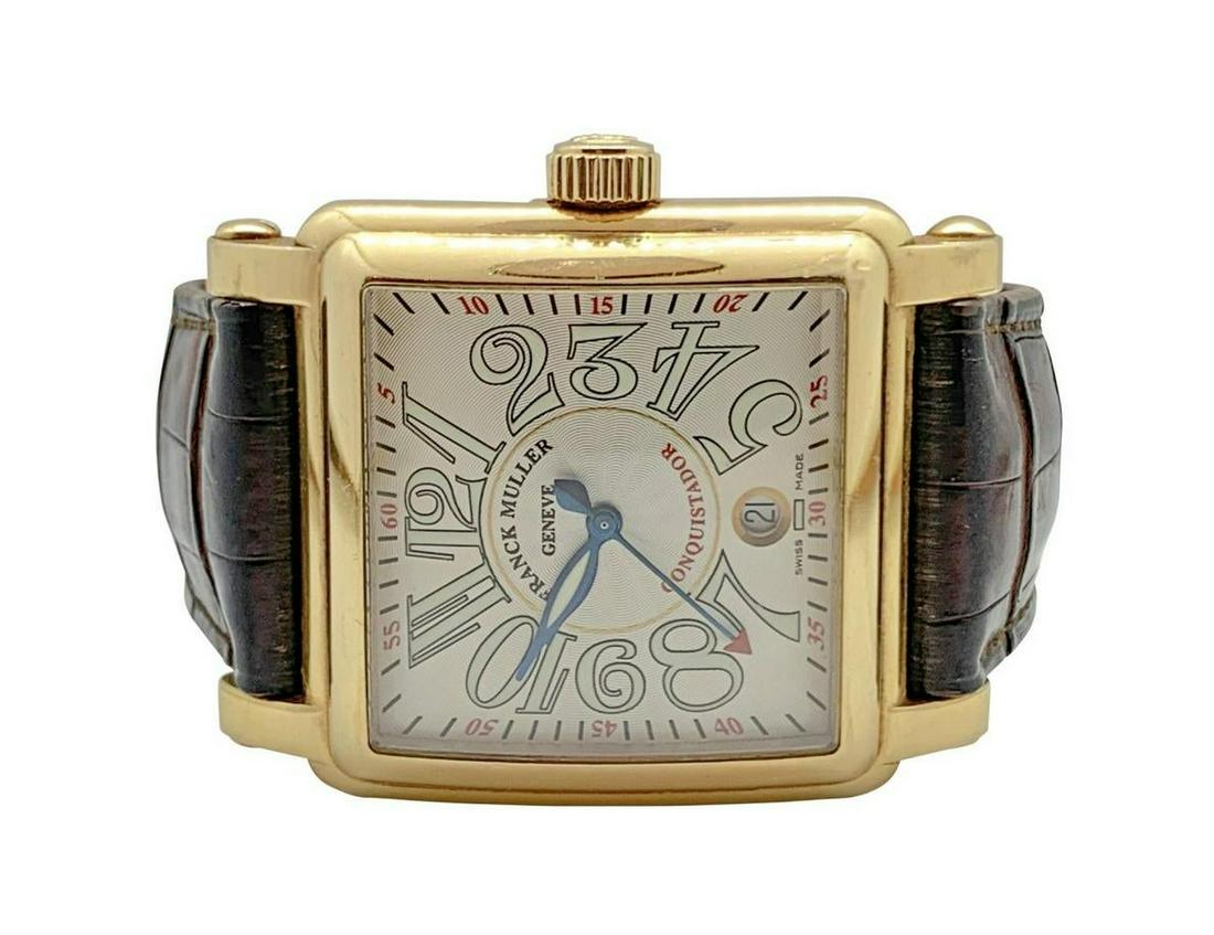 Franck Muller 18K Gold Conquistador Cortez Watch: Franck Muller Geneve Conquistador Cortez Master of Complications Watch. Model: 10000 SC. Case: 45mm. Total Weight: 171.93 grams. Certified & Guaranteed Authentic. Shipping Domestic U.S. Registered Mai