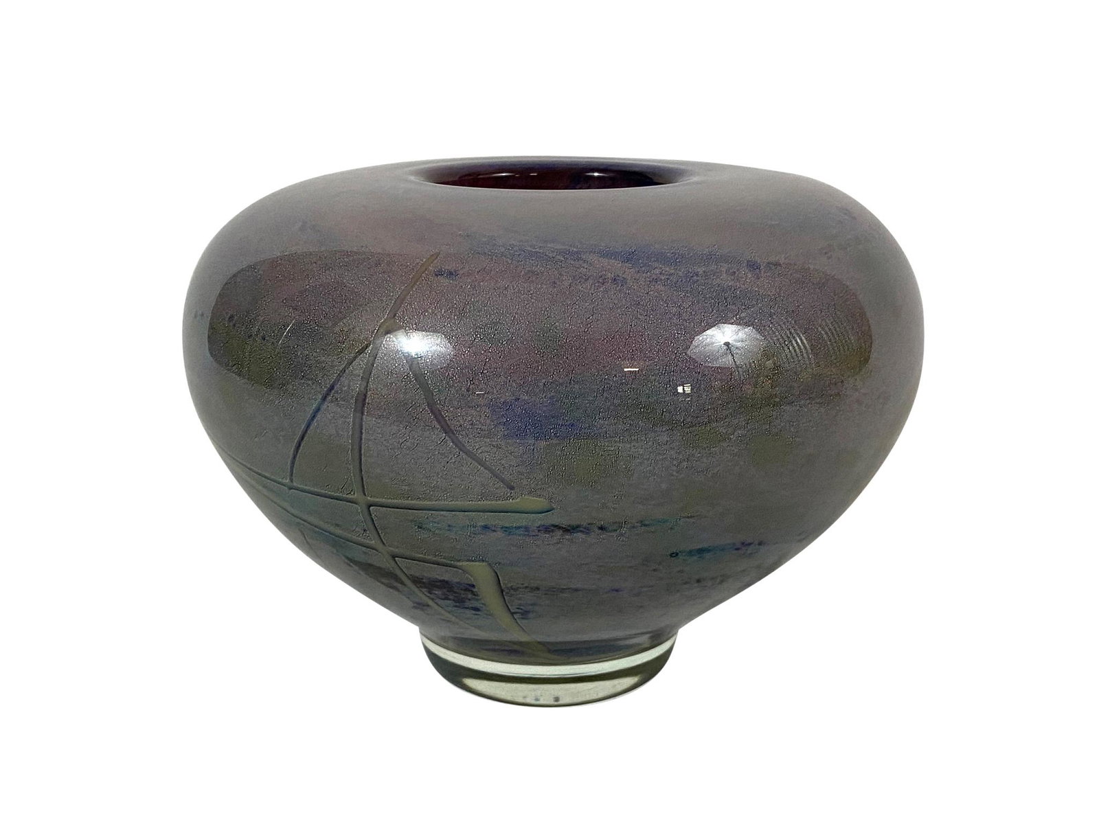 Stephen Fellerman American Studio Art Glass Bowl: Signed in script to base. Dated 1986. Numbered 1178. Measures: 7" Diameter x 5" Tall. Total Weight: 2.28kg. Local Pick Up or Third Party Shipping Required.