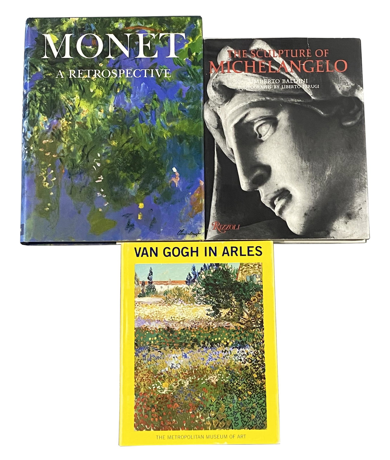 Monet, Michelangelo & Van Gogh Books: *Additional photographs coming soon*. From a Coral Gables estate. Local Pick Up or Third Party Shipping Required.