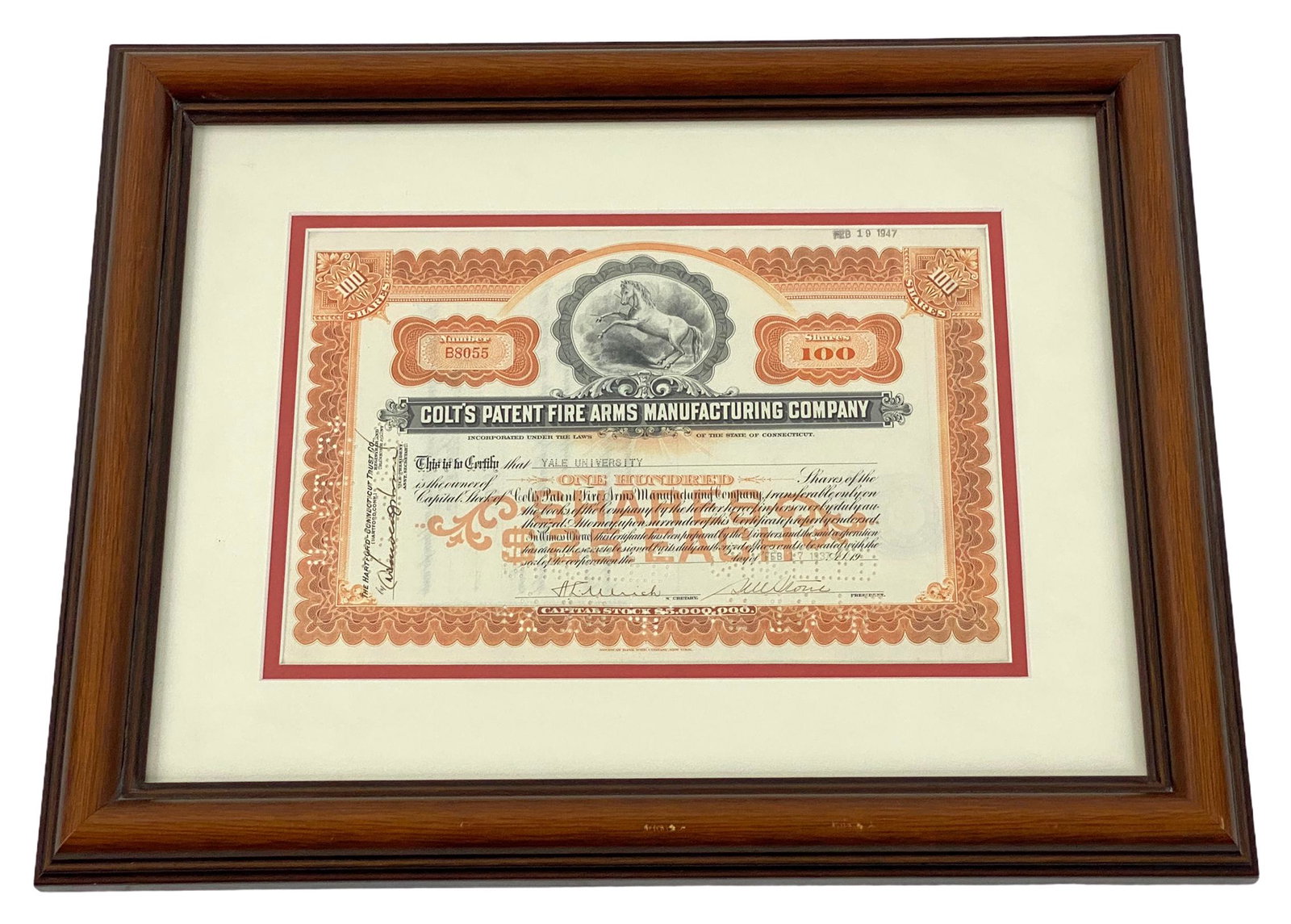 1937 Colt's Patent Fire Arms Co. Stock Certificate (1 of 7)