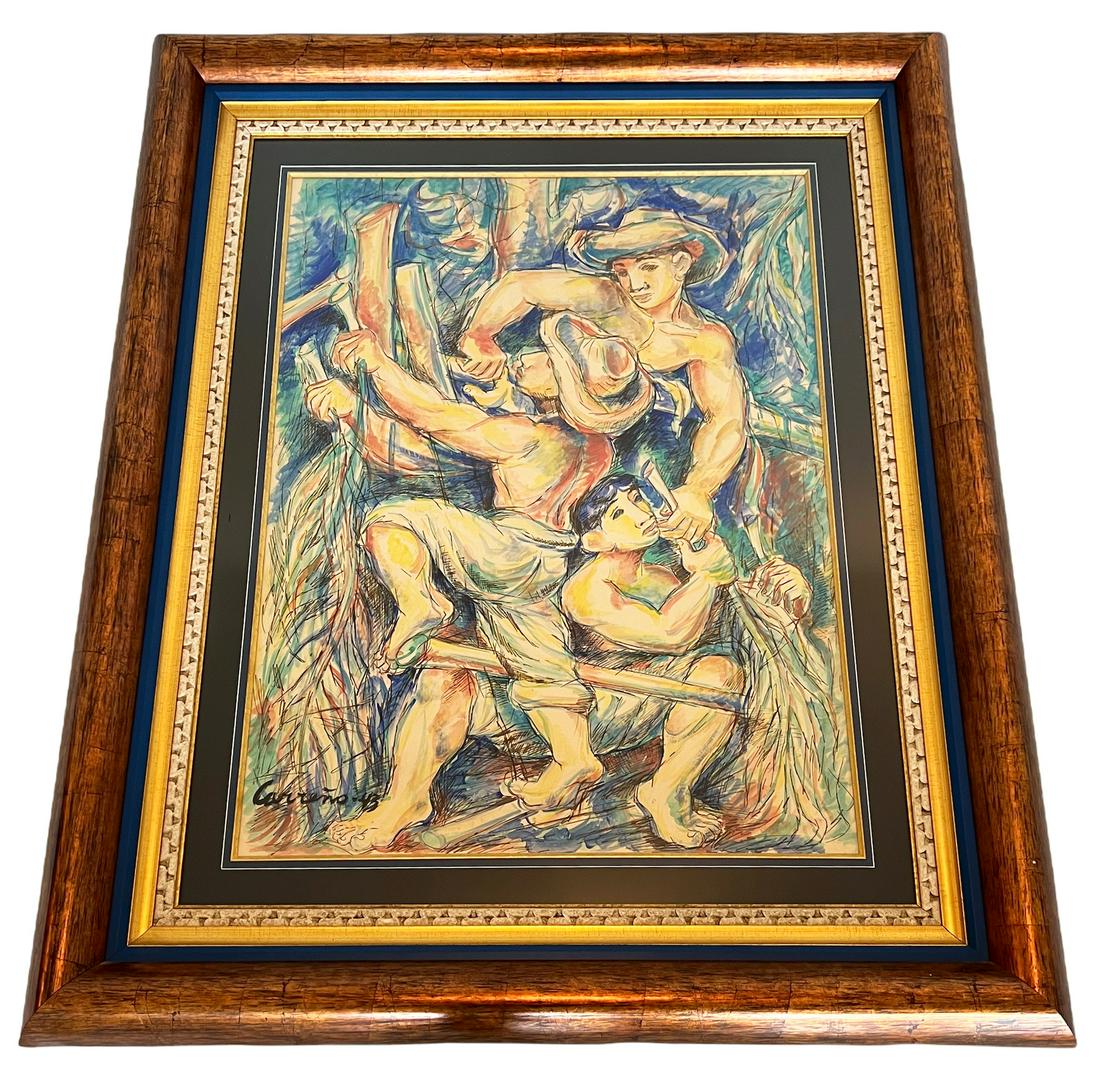 Mario Carreno y Morales Mixed Media Painting (1 of 14)