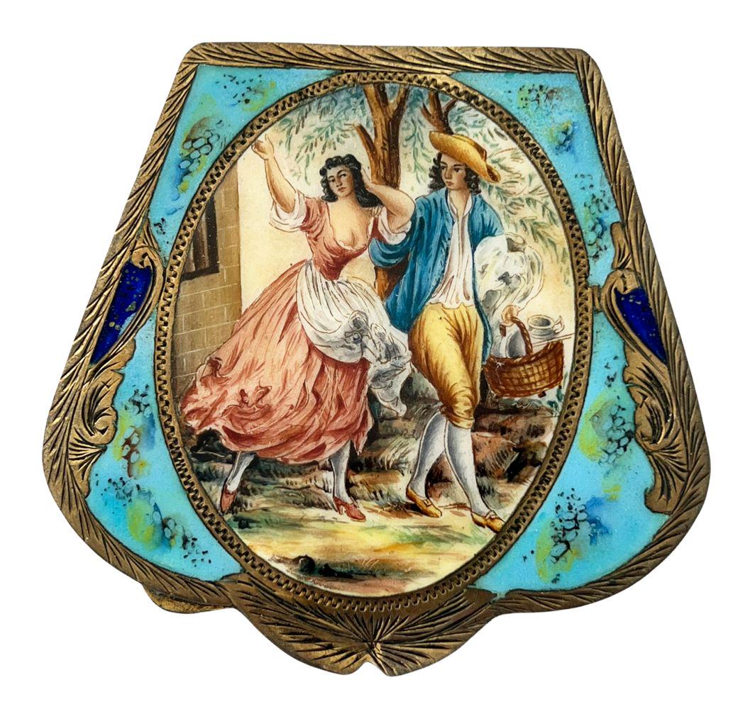 Antique European .800 Silver Enameled Compact (1 of 5)