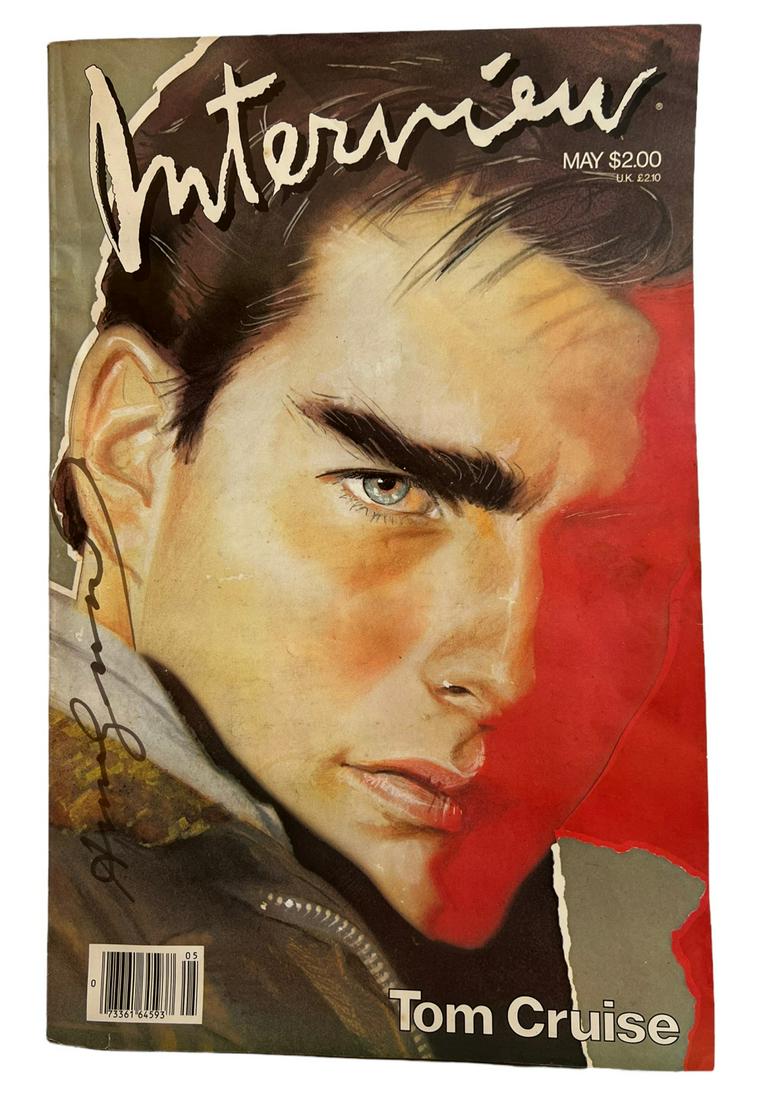 Interview Magazine May 1986 Tom Cruise Andy Warhol: Interview is an American magazine founded in late 1969 by artist Andy Warhol and British journalist John Wilcock. This issue features an exclusive interview with Tom Cruise during his debut in origina