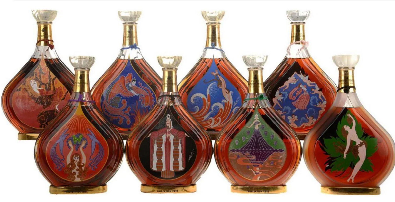 Set of 8 Erte Courvoisier Cognac Bottle Collection (1 of 5)