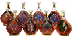 Set of 8 Erte Courvoisier Cognac Bottle Collection