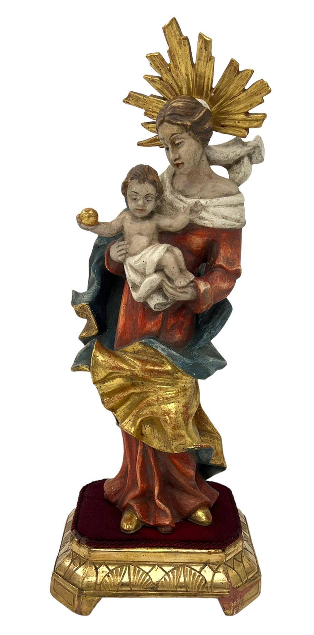 Antique 19th C Italian Gold Leaf Religious Carving (1 of 8)