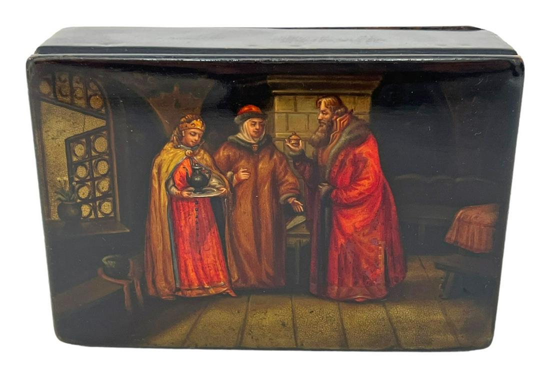 Russian Vishnyakov Hand Painted Lacquer Box (1 of 5)