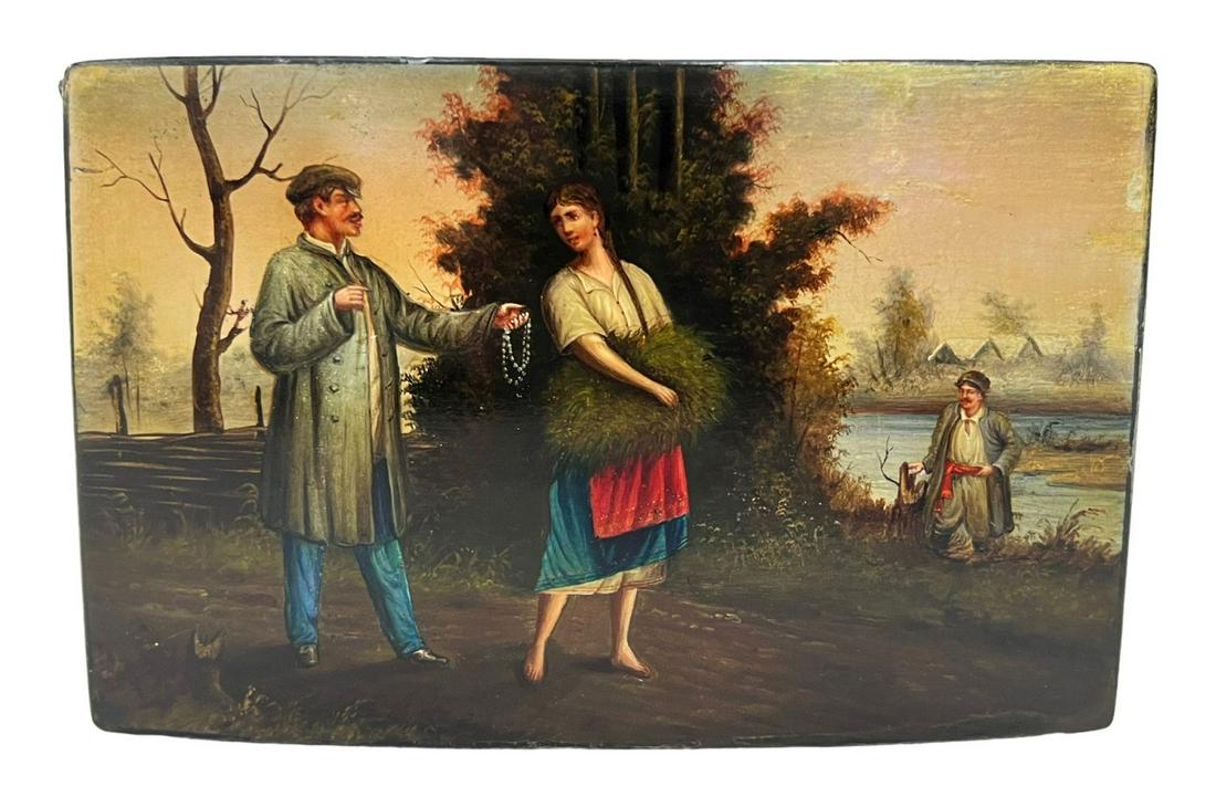 Russian Vishnyakov Hand Painted Lacquer Box (1 of 4)