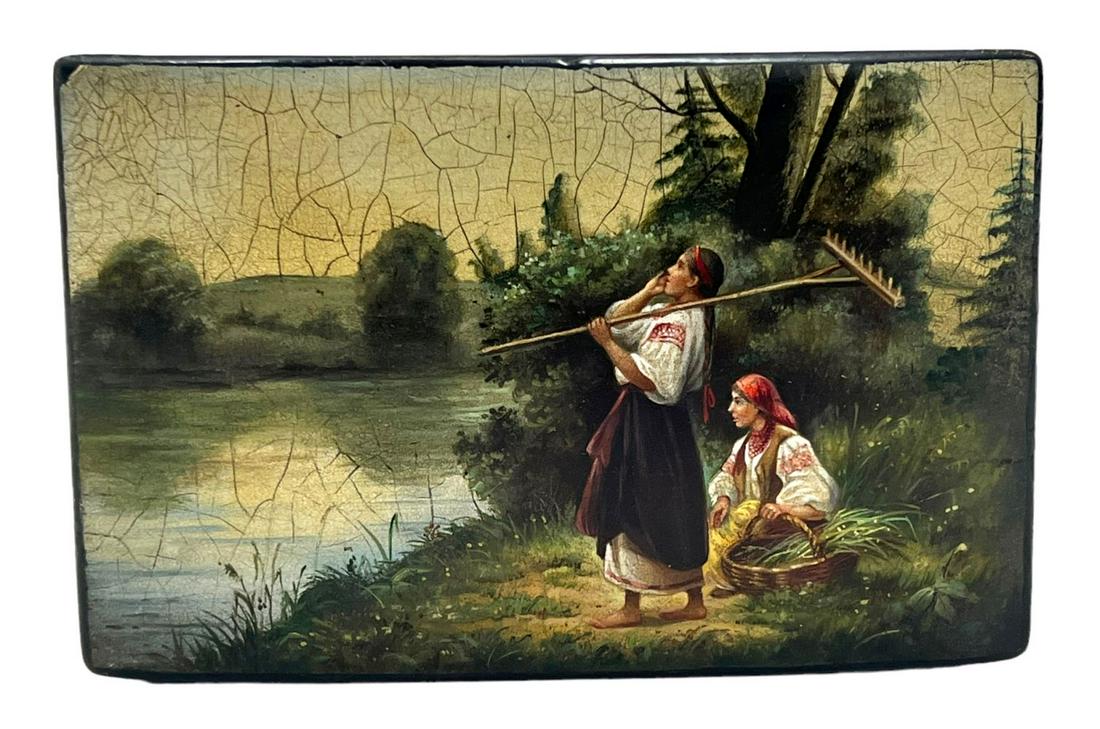 Russian Vishnyakov Hand Painted Lacquer Box (1 of 5)