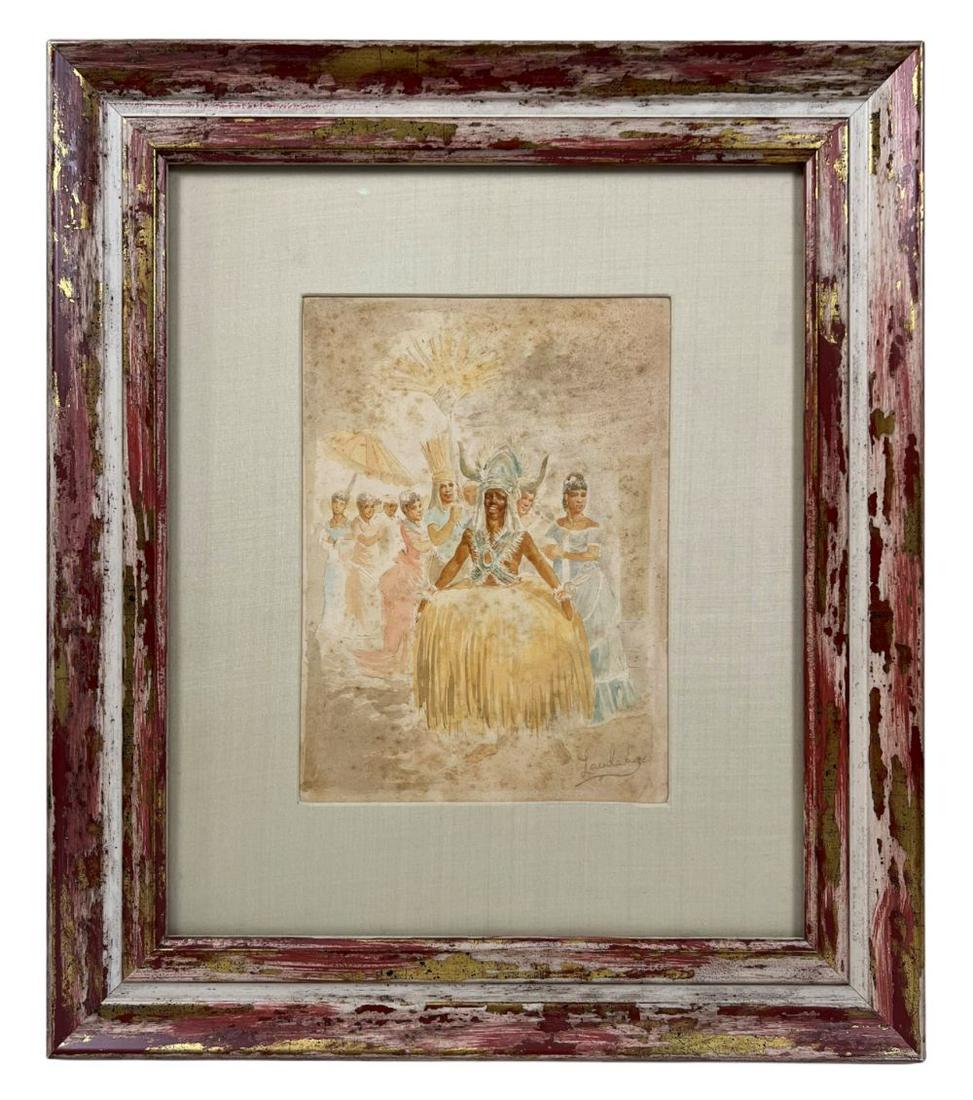 Victor Landaluze Watercolor Painting on Paper (1 of 8)