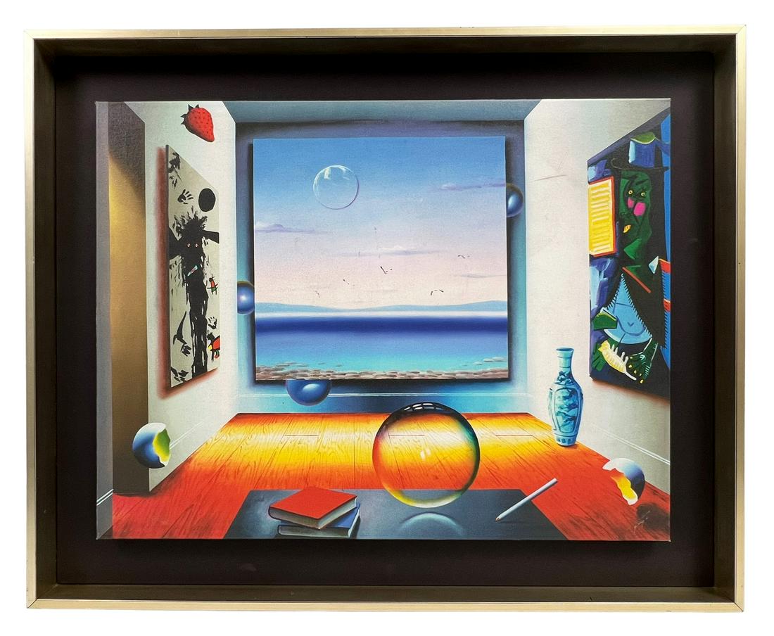 Ferjo "Ocean View, 2001" Giclee on Canvas: Fernando de Jesus Oliveira (United States/Brazil: B. 1946) giclee on canvas titled "Ocean View". Date: 2001. Hand signed and numbered in gold. Measures: 25-3/4" W x 19-3/4" H. Frame: 31-1/2" W x 25-3/