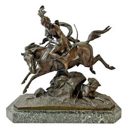 Jean-Francois Theodore Gechter "Sqauw Hunter" Sculpture