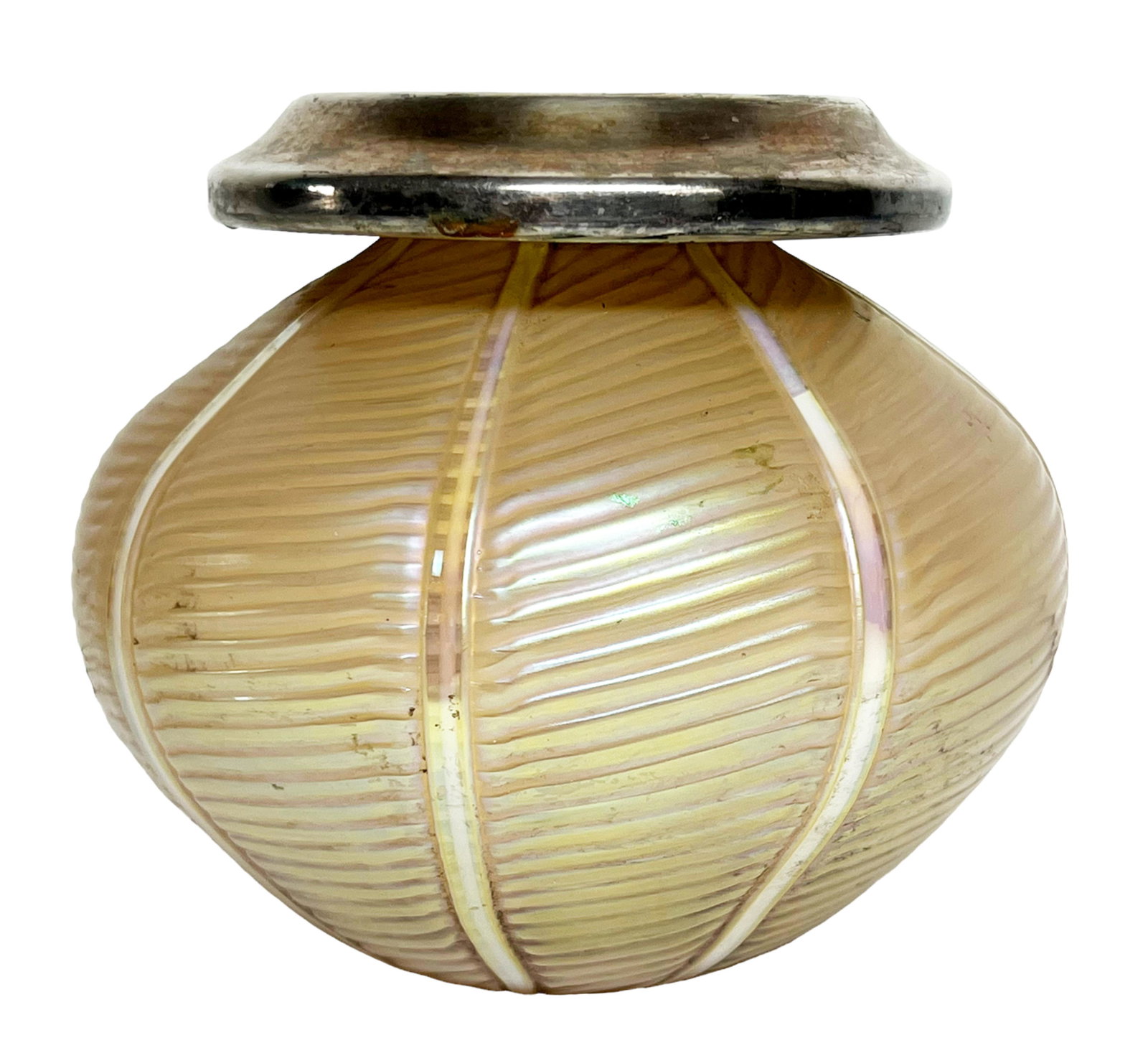 Loetz Silver Rim Art Glass Bud Vase (1 of 7)