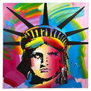 Peter Max "Liberty Head" Acrylic Painting