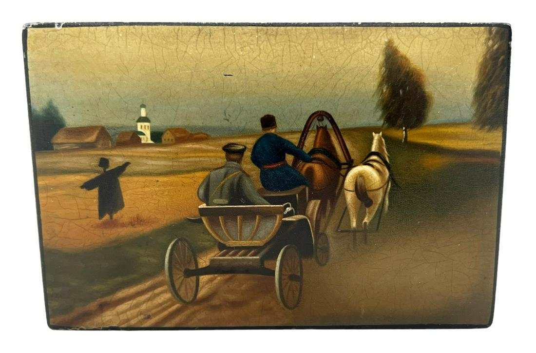 Russian Vishnyakov Hand Painted Lacquer Box (1 of 5)