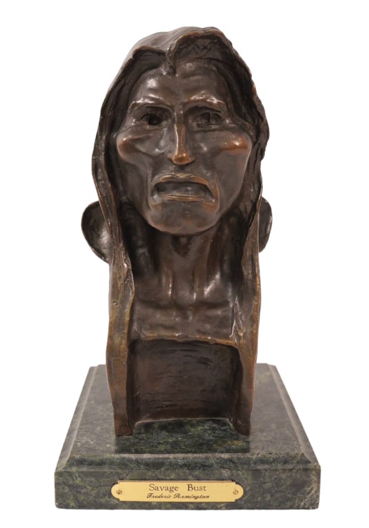 After Frederic Remington "Savage" Bronze Bust (1 of 7)