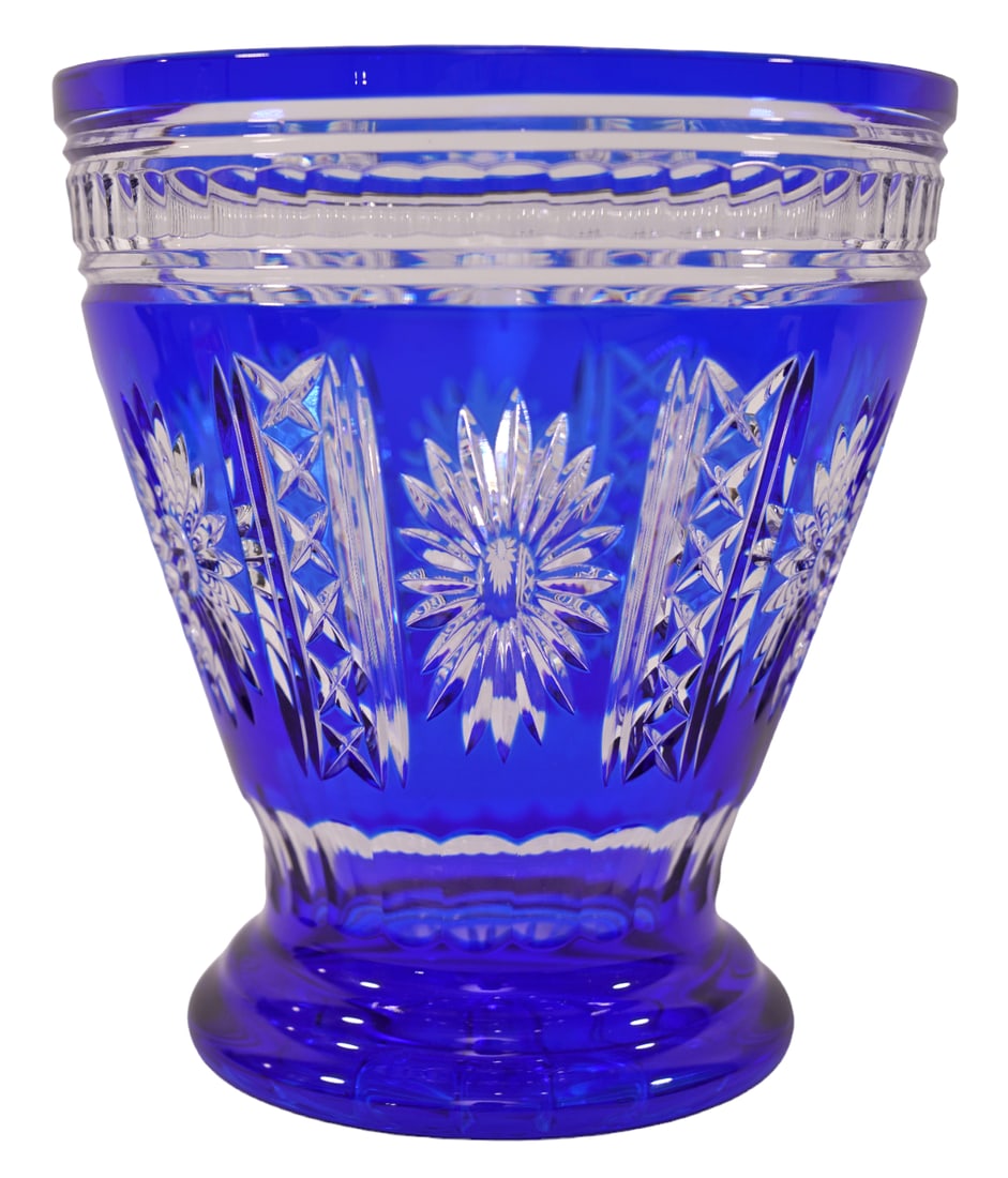 Bohemian Cobalt Cut Crystal Vase (1 of 6)