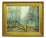 H.C. Pissarro Cerisy Winter Forest Oil Painting