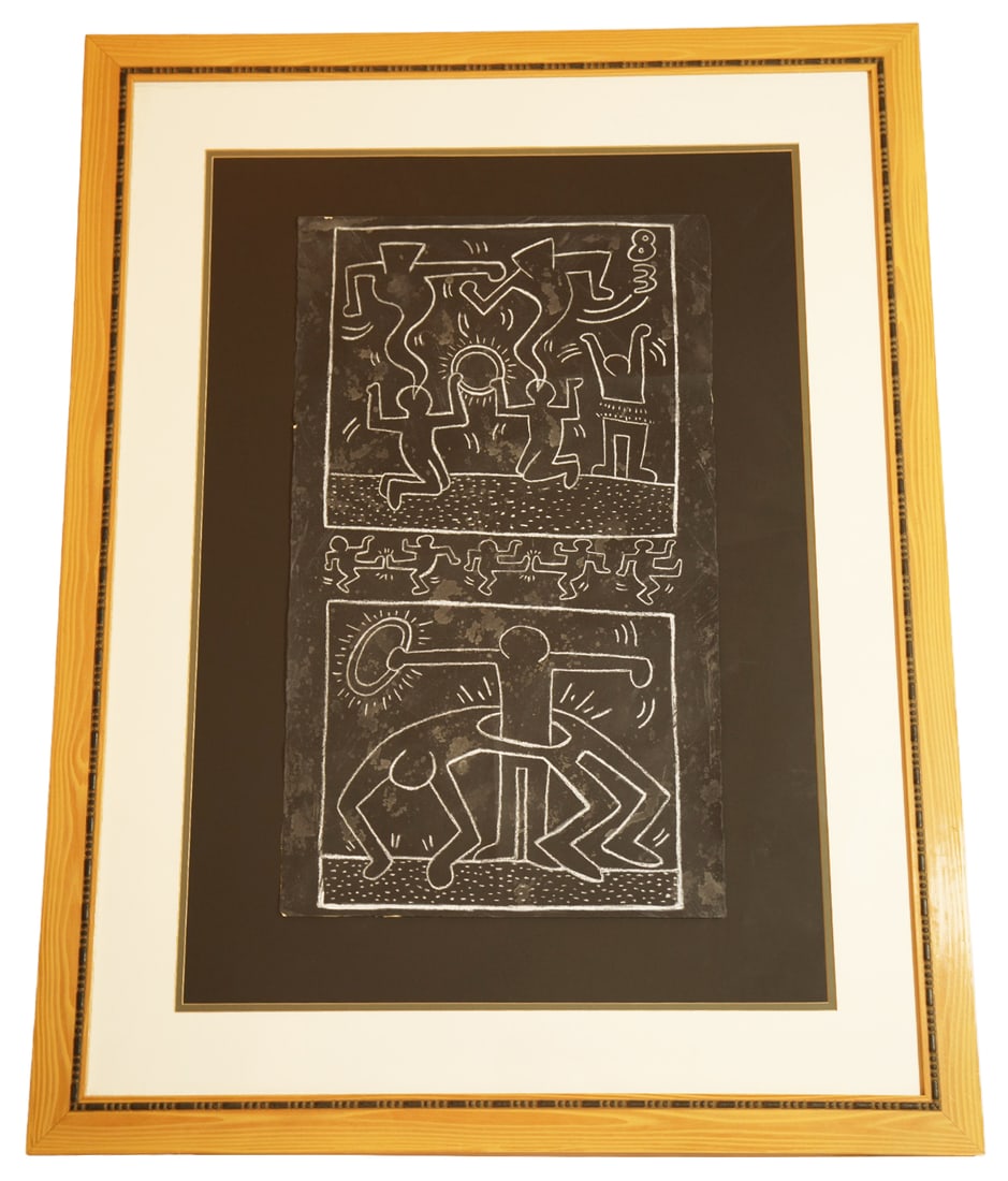 Keith Haring Subway Chalk Drawing on Paper (1 of 16)