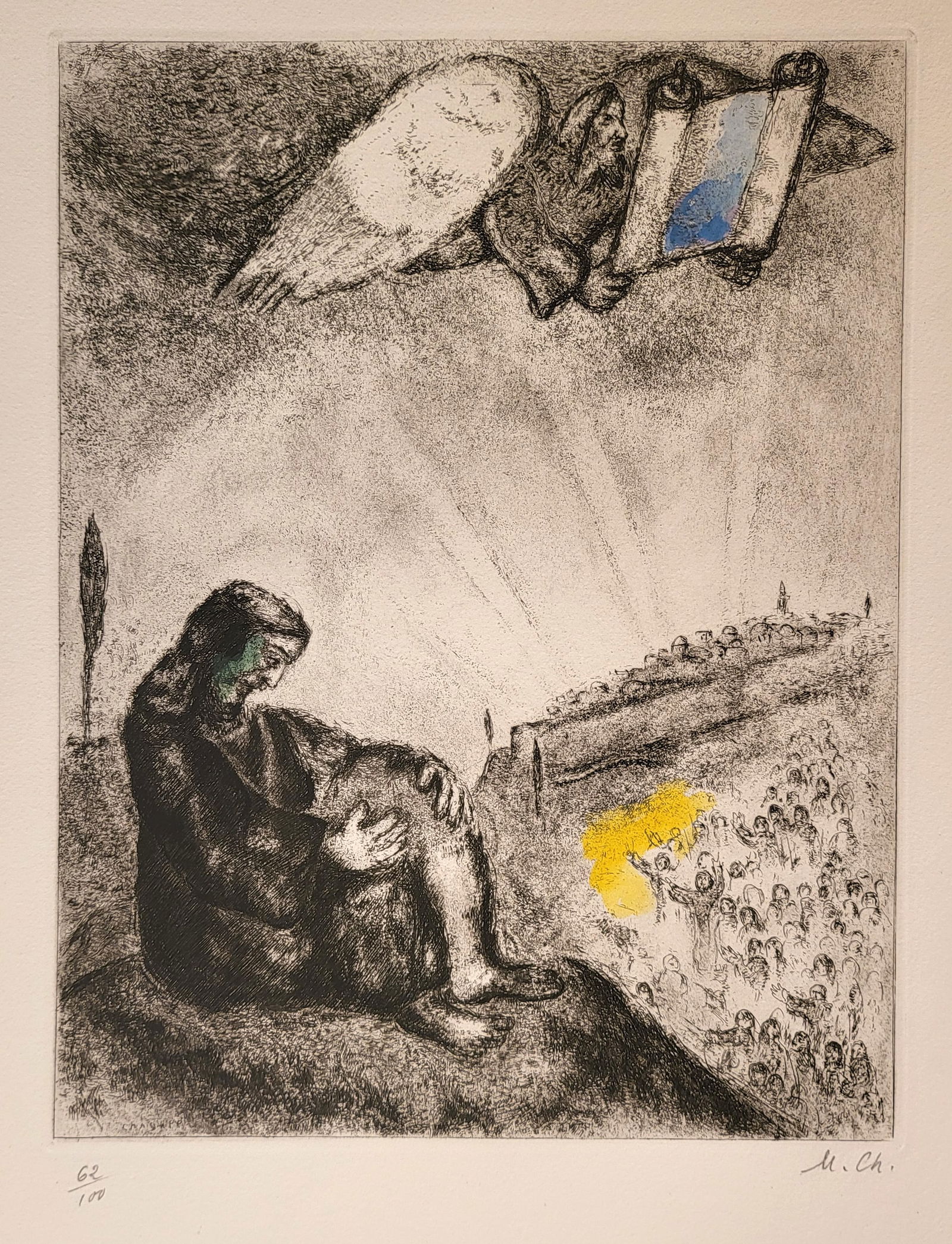 Marc Chagall Bible Series Hand Colored Etching (1 of 13)