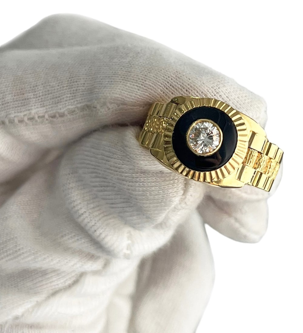 Hamilton 18K Gold Rolex Style Diamond Ring (1 of 1)