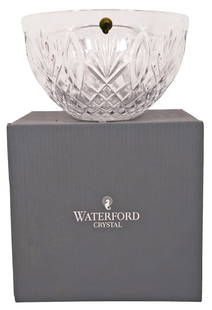 Waterford Crystal "Granville" Center Bowl w/ Box: Waterford "Granville" cut crystal center bowl. Bears label near rim and acid etch signature to base. Dimensions: 10-1/8" Diameter x 6" Tall. Comes with original fitted retail box. Provenance - Private